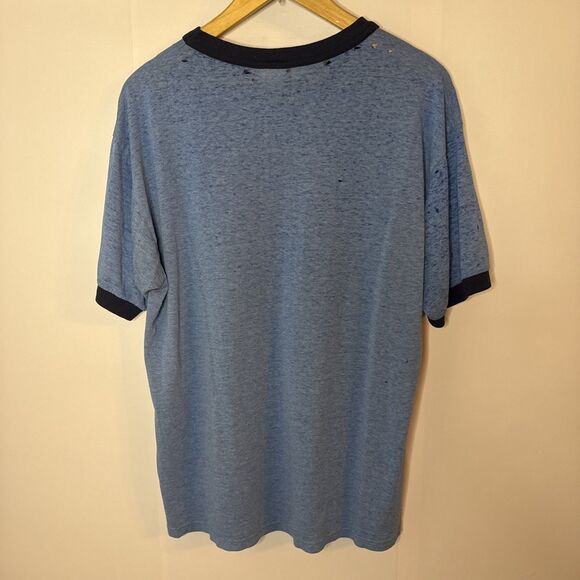 Vtg 90s Beastie Boys Lg Atwater Basketball Association Ringer T-Shirt Destroyed - Picture 6 of 8